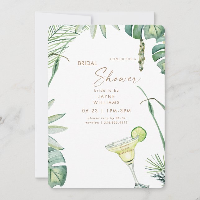 Beach Tropics Margarita Bridal Shower Invitation (Front)
