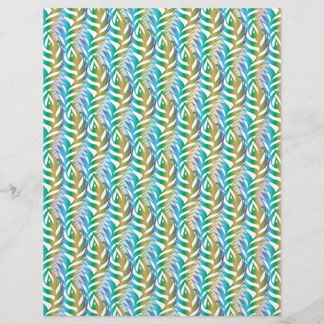 Beach turquoise fun feather pattern. (Front)