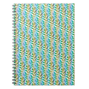 Beach turquoise fun feather pattern. notebook