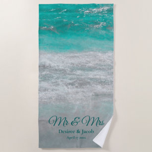 Beach Turquoise Tropical Ocean Waves Coastal Towel