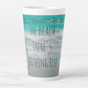 Beach Turquoise White Tropical Ocean Waves Coastal Latte Mug