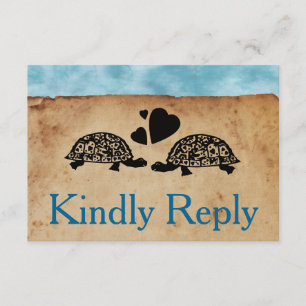 Beach Turtle Whimsical RSVP and Entree Choice Card