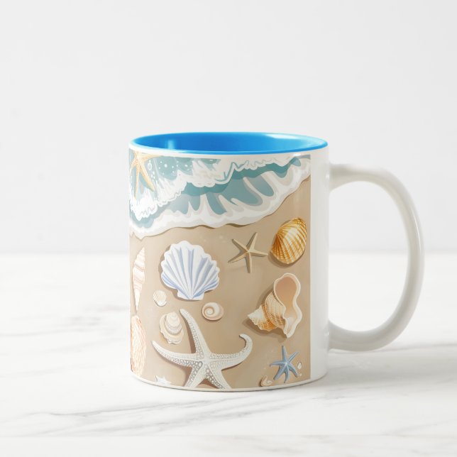 Beach  Two-Tone coffee mug (Right)