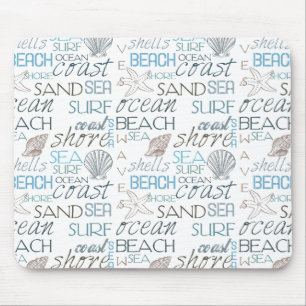 Beach Typography Mouse Mat