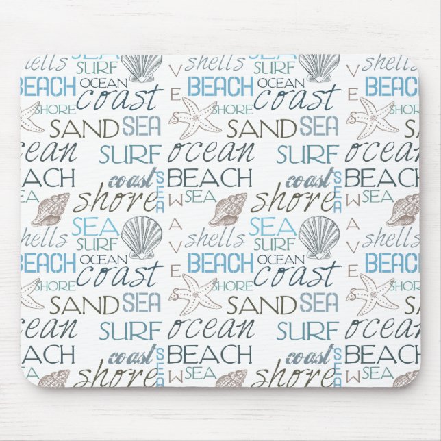 Beach Typography Mouse Mat (Front)