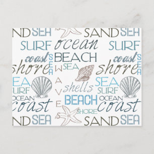 Beach Typography Postcard