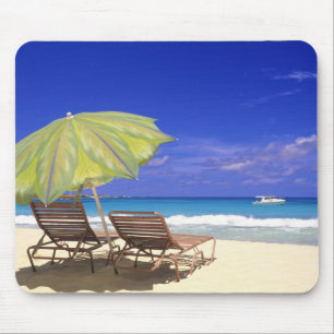 Beach Umbrella, Abaco, Bahamas Mouse Mat