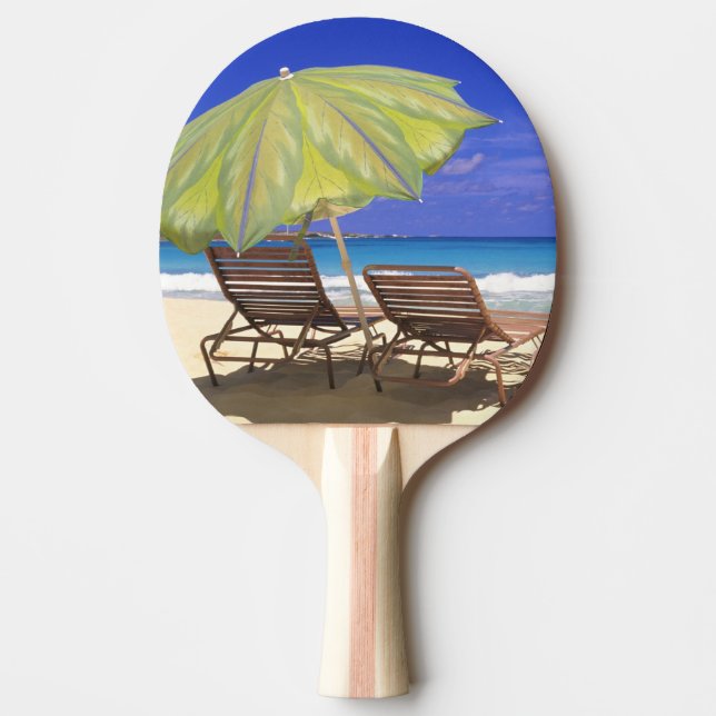 Beach Umbrella, Abaco, Bahamas Ping Pong Paddle (Front)