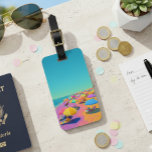 Beach Umbrella Bright Colorful Tropical Luggage Tag<br><div class="desc">This design may be personalized in the area provided by changing the photo and/or text. Or it can be customized by clicking Personalize this Template and then choosing the click to customize further option and delete or change the color of the background, add text, change the text color or style,...</div>