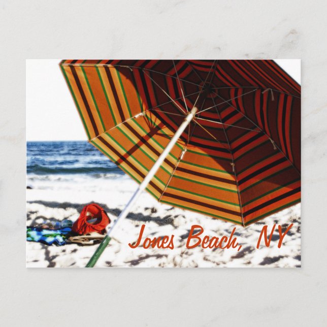 "Beach Umbrella Glow", Jones Beach, NY Postcard (Front)