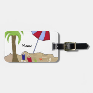 Beach Umbrella in the Sand Luggage Tag