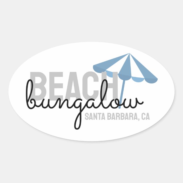 Beach Umbrella Vacation Rental - Oval Sticker (Front)