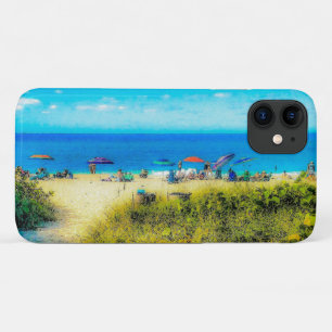 Beach Umbrellas along the Ocean iPhone 11 Case