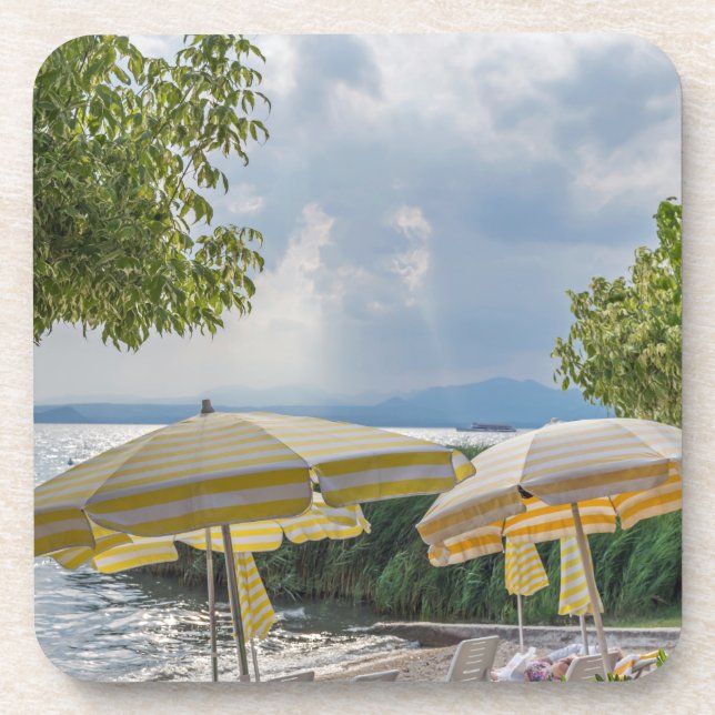 Beach umbrellas hard plastic coasters (Front)