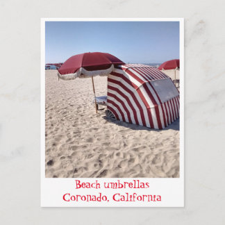 Beach Umbrellas on Coronado Island, California Postcard