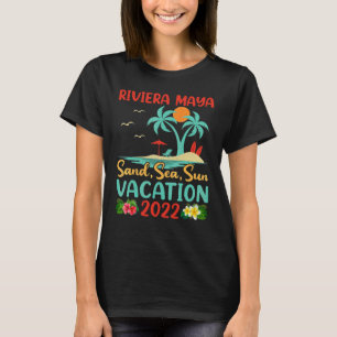 Beach Vacation 2022 Retro Sunset Mexico Riviera Ma T-Shirt