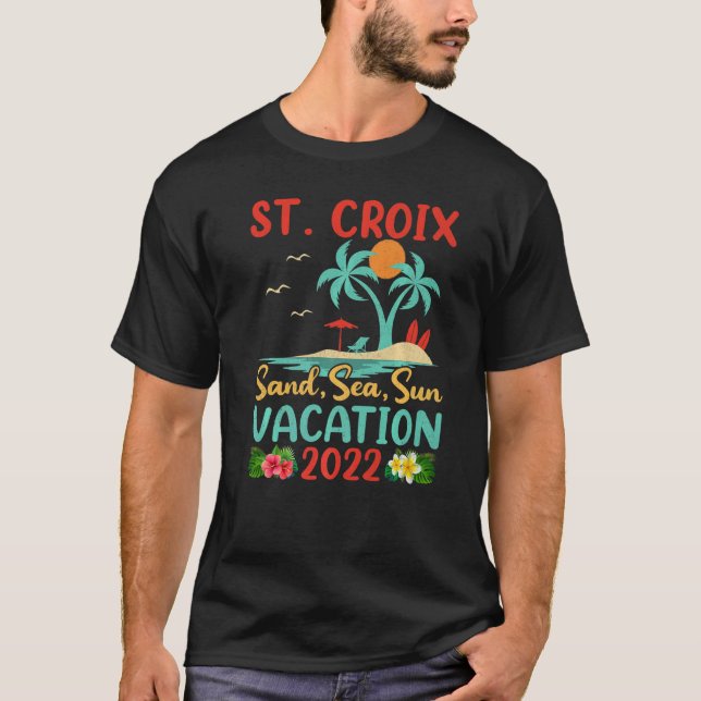 Beach Vacation 2022 Retro Virgin Island St Croix B T-Shirt (Front)