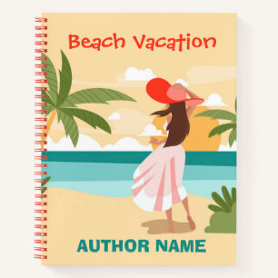 Beach Vacation Book Cover Inspiration Notebook