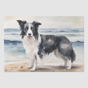 Beach Vacation : Border Collie Decoupage Tissue Paper