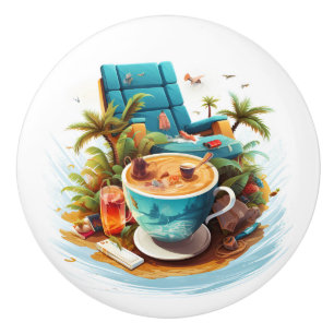 Beach Vacation Ceramic Knob