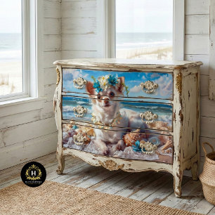 Beach vacation Chihuahua puppy Decoupage  Tissue Paper