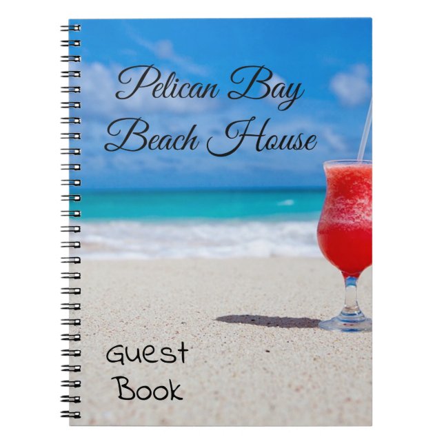 Beach Vacation Home Journal Guest Book Rental (Front)