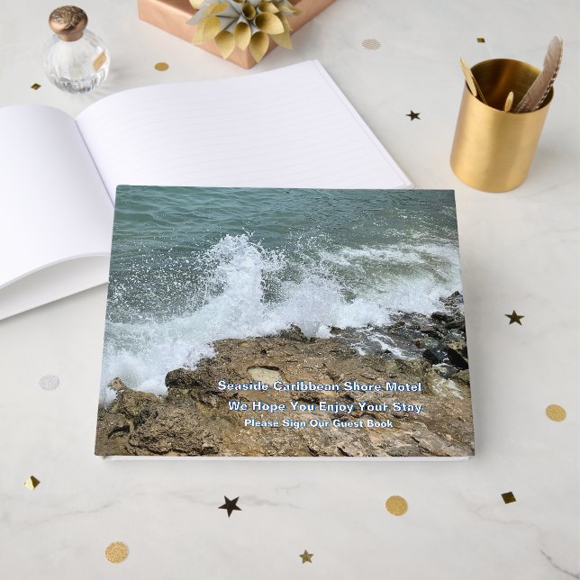 Beach Vacation House Hotel Inn Rental Guest Book (Front Open)