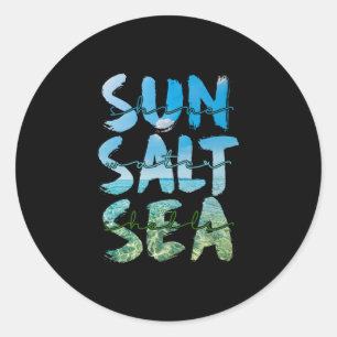 Beach Vacation Ocean Waves Sun Summer Fun Holiday Classic Round Sticker