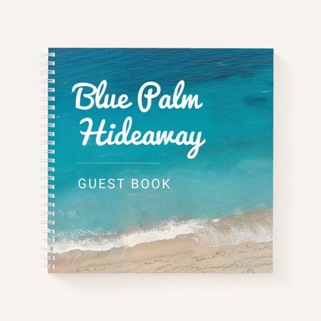 Beach Vacation Rental Custom Guest Book (Front)