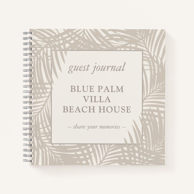 Beach Vacation Rental House Guest Journal Notebook (Front)