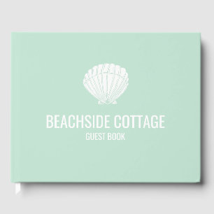 Beach Vacation Rental Mint Shell Modern Airbnb Guest Book