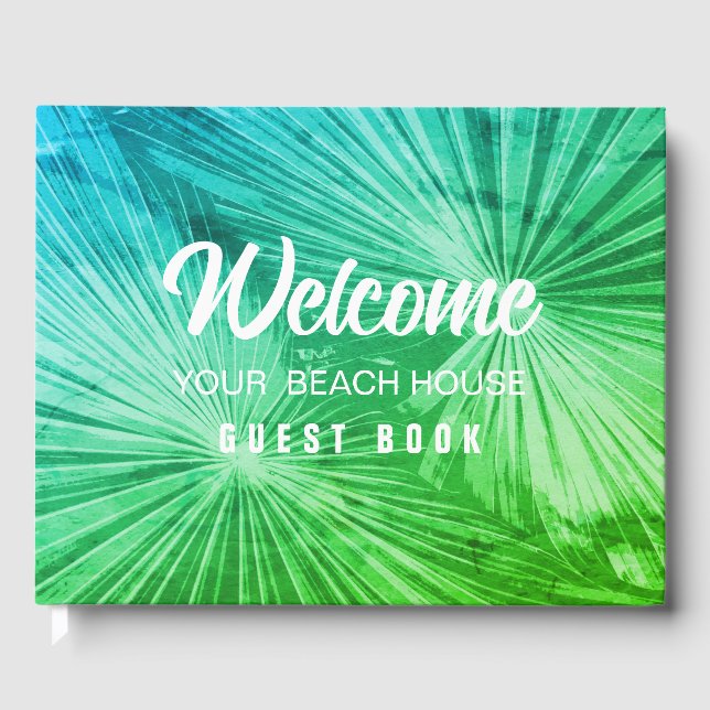 Beach vacation rental property custom guest book (Front)