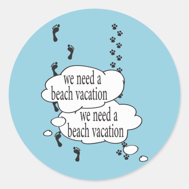 Beach vacation sticker (Front)
