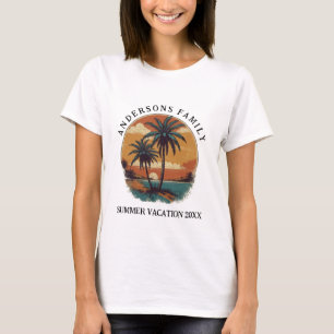 Beach Vacation Tropical Palm Tree Family Name T-Shirt