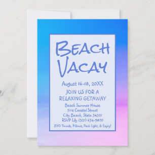 Beach Vacay Getaway Vacation Invitation