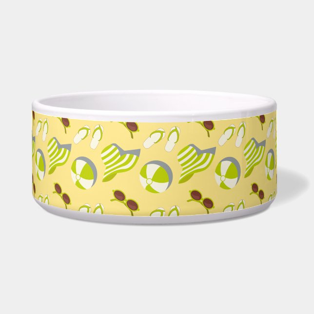 Beach vacay pattern with sunglasses and sun hat  (Front)