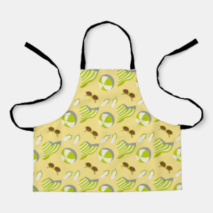Beach vacay pattern with sunglasses and sun hat apron