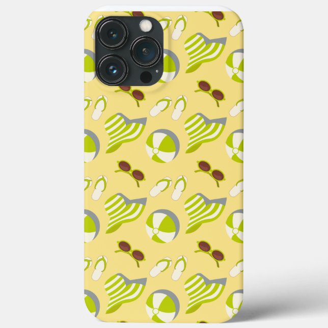Beach vacay pattern with sunglasses and sun hat Case-Mate iPhone case (Back)