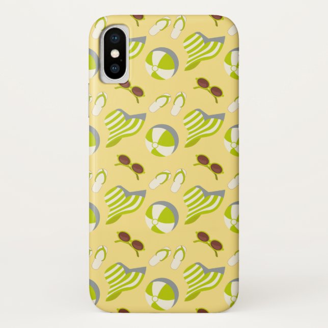Beach vacay pattern with sunglasses and sun hat Case-Mate iPhone case (Back)