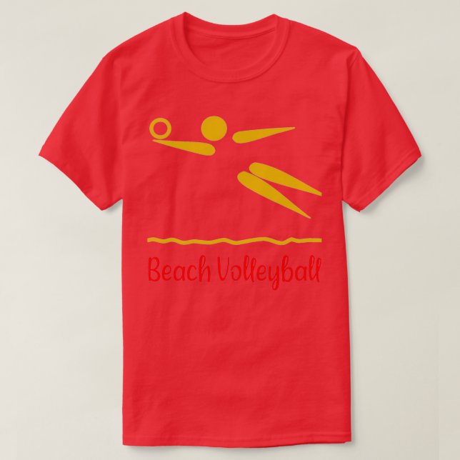 Beach Valleyball Funny Sticker T-Shirt (Design Front)