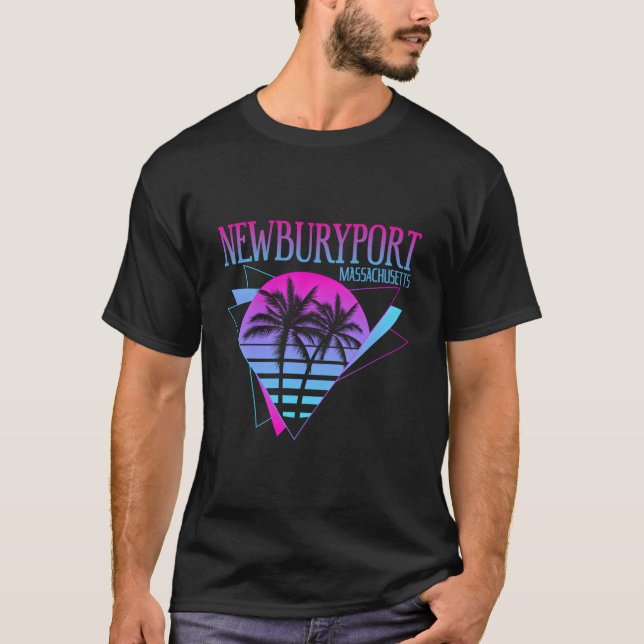 Beach Vaporwave Vacation Newburyport T-Shirt (Front)