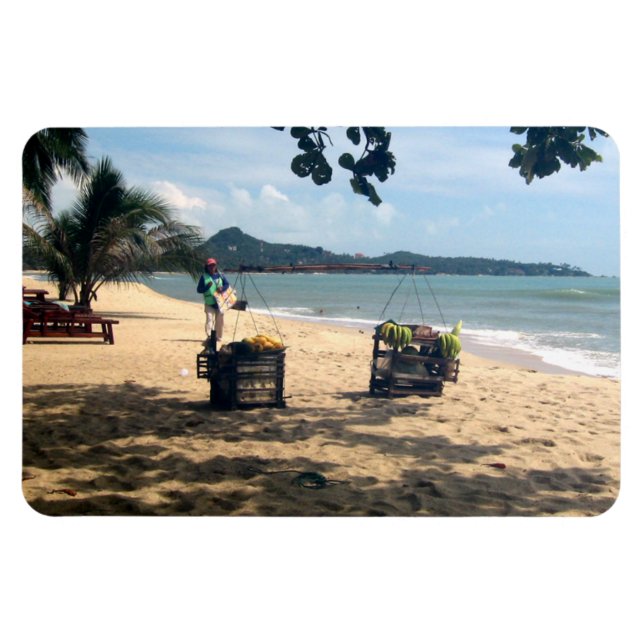 Beach Vendings ... Lamai Beach, Koh Samui Island Magnet (Horizontal)