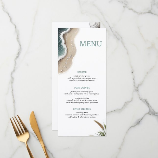 Beach Vibe Menu (Front/Back In Situ)