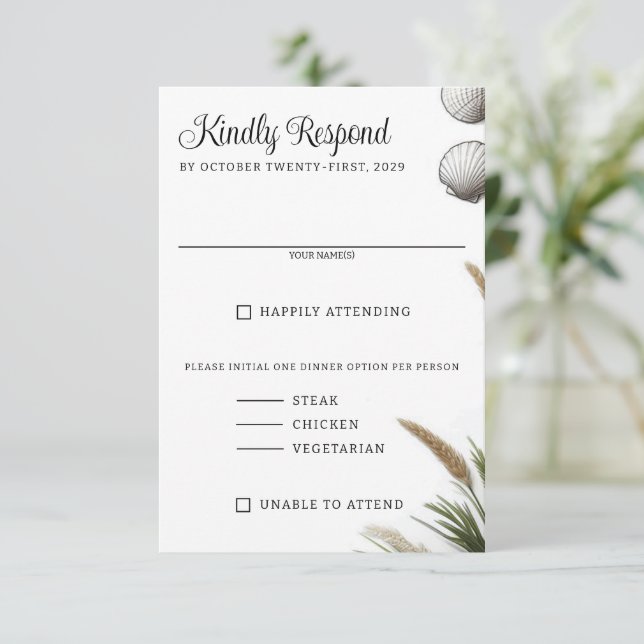 Beach Vibe RSVP Card (Standing Front)