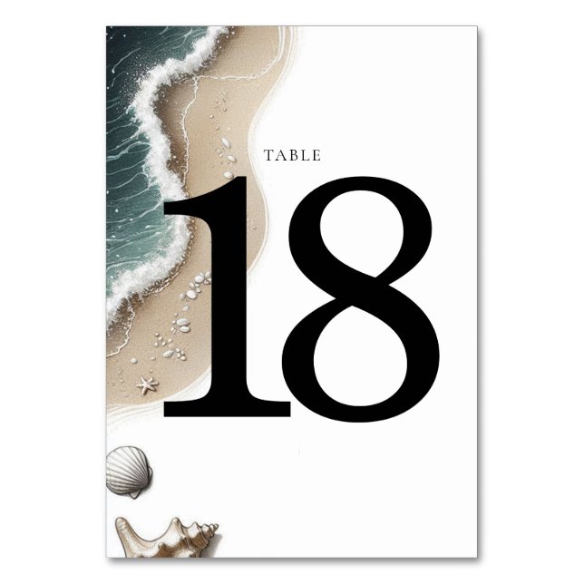 Beach Vibe Table Number (Front)