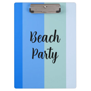 Beach Vibes, Blue Stripes Clipboard