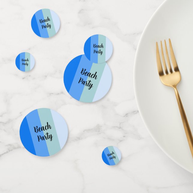 Beach Vibes, Blue Stripes Confetti (Group)
