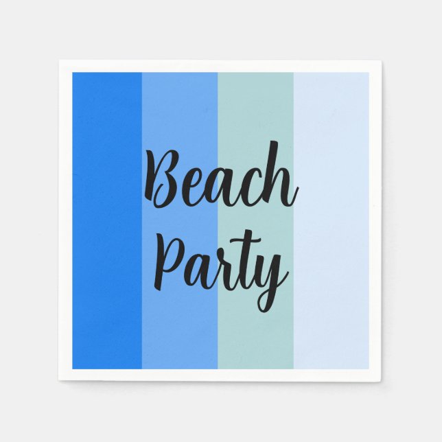 Beach Vibes, Blue Stripes Napkin (Front)