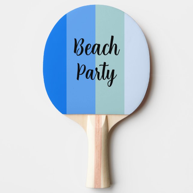 Beach Vibes, Blue Stripes Ping Pong Paddle (Front)