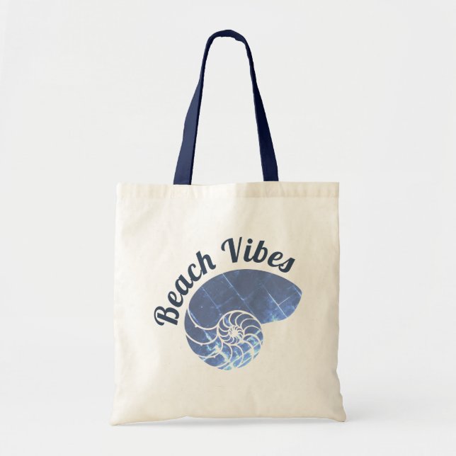 Beach Vibes Cool Shell Tote Bag (Front)